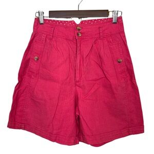 Vintage Kokomo Lifestyles Pink High Rise Ramie & Cotton Blend Shorts Size 26